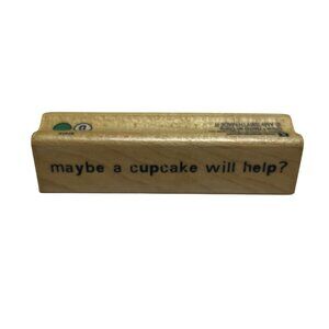Maybe a Cupcake will Help? Fun Rubber Scrapbook Stamp Inkadinkado